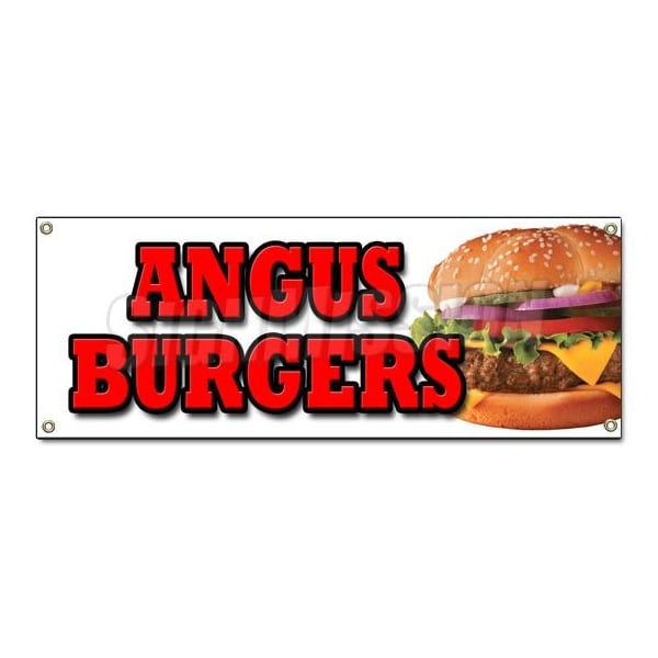 Signmission ANGUS BURGERS BANNER SIGN broiled charbroiled cheeseburgers beef usda B-Angus Burgers - main